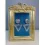 European and American exaggerated jewelry retro geometric triangle shape metal earrings