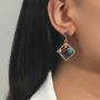 European and American exaggerated jewelry retro geometric triangle shape metal earrings
