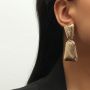 European and American exaggerated jewelry retro geometric triangle shape metal earrings