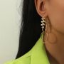 Girls Personalized alloy long drop-shaped earrings, fashionable niche design, sensual exaggerated earrings