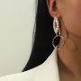 Girls Personalized alloy long drop-shaped earrings, fashionable niche design, sensual exaggerated earrings