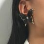 Personalized alloy long drop-shaped earrings, butterfly sunflower pearls earrings sensual exaggerated earrings