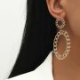 Personalized alloy long heart-shaped earrings, angle earrings sensual exaggerated earrings