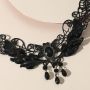 retro fashion women's large collar necklace fashionable water drop shape pendant choker with pearls