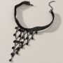 retro fashion women's large collar necklace fashionable water drop shape pendant choker with beads