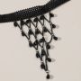 retro fashion women's large collar necklace fashionable water drop shape pendant choker with beads