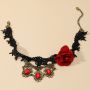 fashion women's large collar necklace fashionable water drop shape pendant choker with flower