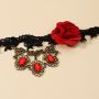  fashion women's large collar necklace fashionable water drop shape pendant choker with flower