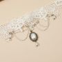 fashion women's large collar necklace fashionable water drop shape pendant choker with flower