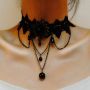fashion women's large collar necklace fashionable water drop shape pendant choker with beads