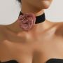 pendant choker fashion women's necklace fashionable water drop shape choker flower choker