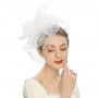 Fascinators Hat Flower Mesh Feathers Headband Hair Accessory Tea Party Wedding Cocktail Headwear for Girls Women