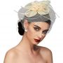 Fascinators Hat Flower Mesh Feathers Headband Hair Accessory Tea Party Wedding Cocktail Headwear for Girls Women
