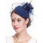 Fascinators Hat Flower Mesh Feathers Headband Hair Accessory Tea Party Wedding Cocktail Headwear for Girls Women