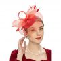 Fascinators Hat Flower Mesh Feathers Headband Hair Accessory Tea Party Wedding Cocktail Headwear for Girls Women