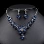 Jewelry set gemstone necklace literary retro medieval palace aesthetic internet celebrity necklace earrings set