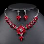 Jewelry set gemstone necklace literary retro medieval palace aesthetic internet celebrity necklace earrings set