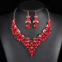 Jewelry set gemstone necklace literary retro medieval palace aesthetic internet celebrity necklace earrings set
