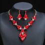Jewelry set gemstone necklace literary retro medieval palace aesthetic internet celebrity necklace earrings set