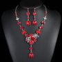 Jewelry set gemstone necklace literary retro medieval palace aesthetic internet celebrity necklace earrings set