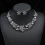 Jewelry set gemstone necklace literary retro medieval palace aesthetic internet celebrity necklace earrings set