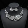 Jewelry set gemstone necklace literary retro medieval palace aesthetic internet celebrity necklace earrings set