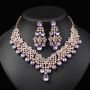 Jewelry set gemstone necklace literary retro medieval palace aesthetic internet celebrity necklace earrings set
