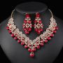 Jewelry set gemstone necklace literary retro medieval palace aesthetic internet celebrity necklace earrings set
