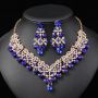 Jewelry set gemstone necklace literary retro medieval palace aesthetic internet celebrity necklace earrings set