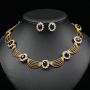 Jewelry set gemstone necklace literary retro medieval palace aesthetic internet celebrity necklace earrings set