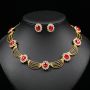 Jewelry set gemstone necklace literary retro medieval palace aesthetic internet celebrity necklace earrings set