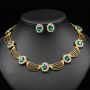 Jewelry set gemstone necklace literary retro medieval palace aesthetic internet celebrity necklace earrings set