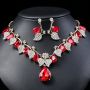 Jewelry set gemstone necklace literary retro medieval palace aesthetic internet celebrity necklace earrings set