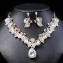 Jewelry set gemstone necklace literary retro medieval palace aesthetic internet celebrity necklace earrings set