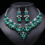 Jewelry set gemstone necklace literary retro medieval palace aesthetic internet celebrity necklace earrings set