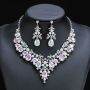 Jewelry set gemstone necklace literary retro medieval palace aesthetic internet celebrity necklace earrings set